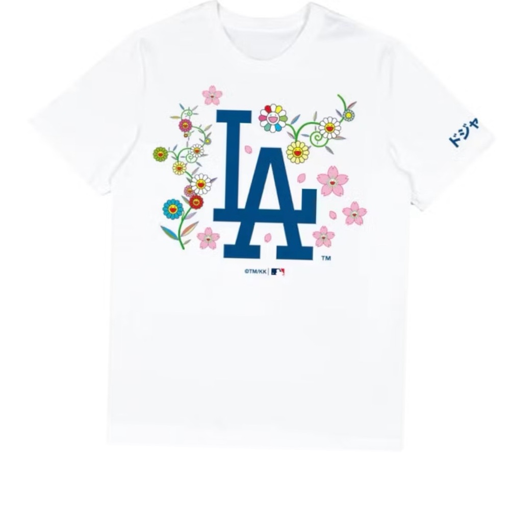 UNISEX MURAKAMI DODGERS White LA Graphic T-Shirt